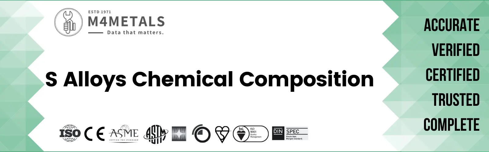 S Alloy Chemical Composition