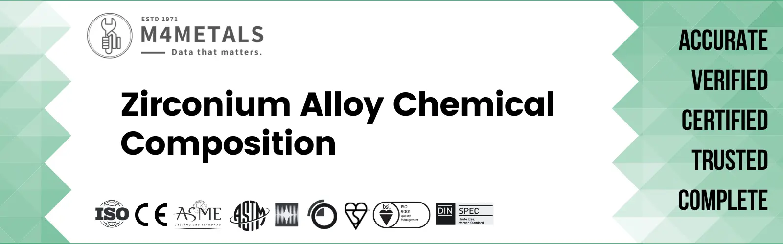 Zirconium Alloys Chemical Composition